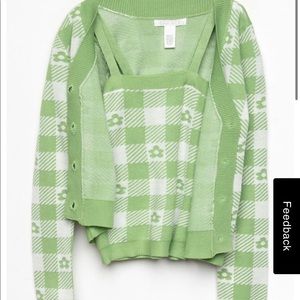 Checkerboard floral sweater set for girls Small